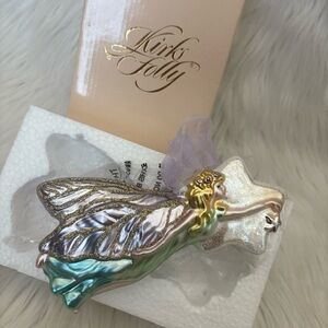 RARE 2001 Kirks Folly Astral Fairy & Star Blown Glass Ornament